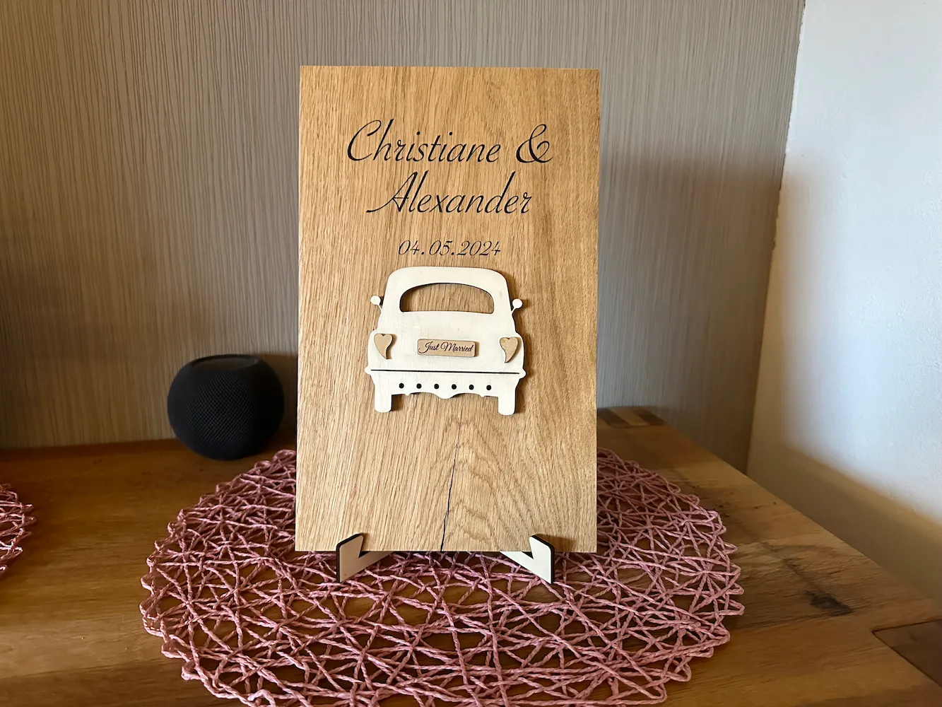 Aufsteller Hochzeit – Lasergravur