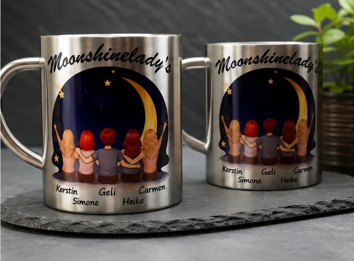 Personalisierte Moonshinelady’s-Edelstahltassen – Sublimationsdruck