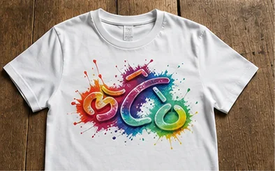 Shirt mit farbigem Splash-Motiv – Sublimationsdruck