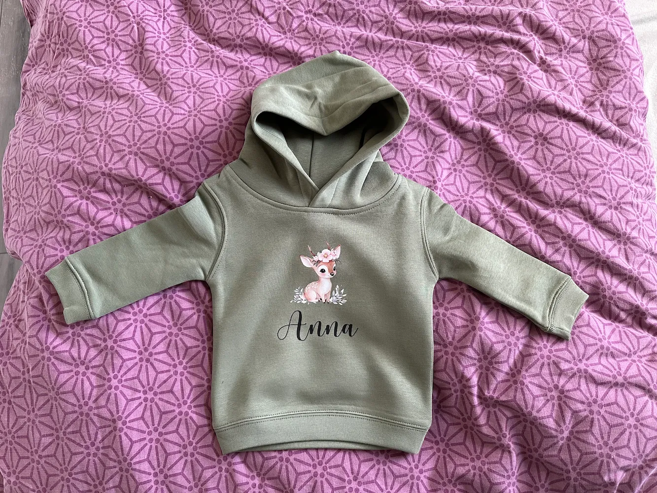 Baby-Hoodie Anna – Textildruck